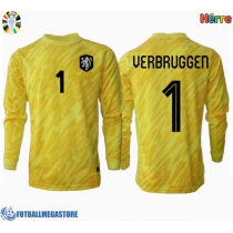 Fotballdrakt Herre Nederland Bart Verbruggen #1 Keeper Bortedrakt EM 2024 Langermet